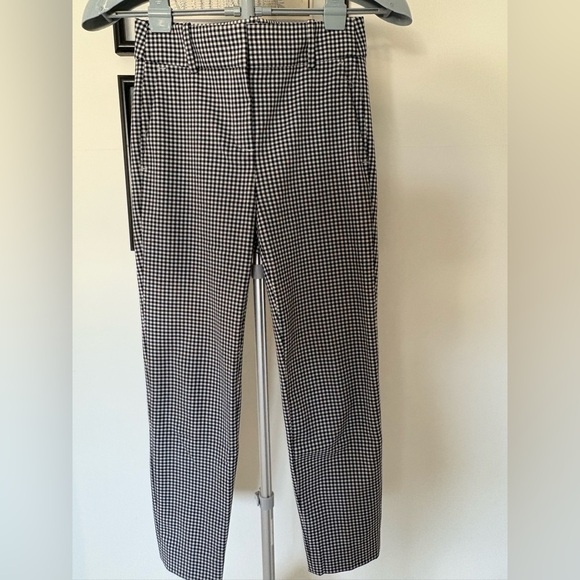 JCREW Black and White Gingham Cameron Pant, Size 0 - Picture 8 of 8